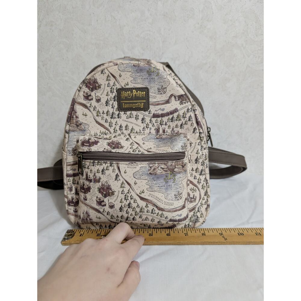 Loungefly Harry Potter Hogwarts Grounds Map Pattern Mini Backpack Magic Wizard - Picture 14 of 14